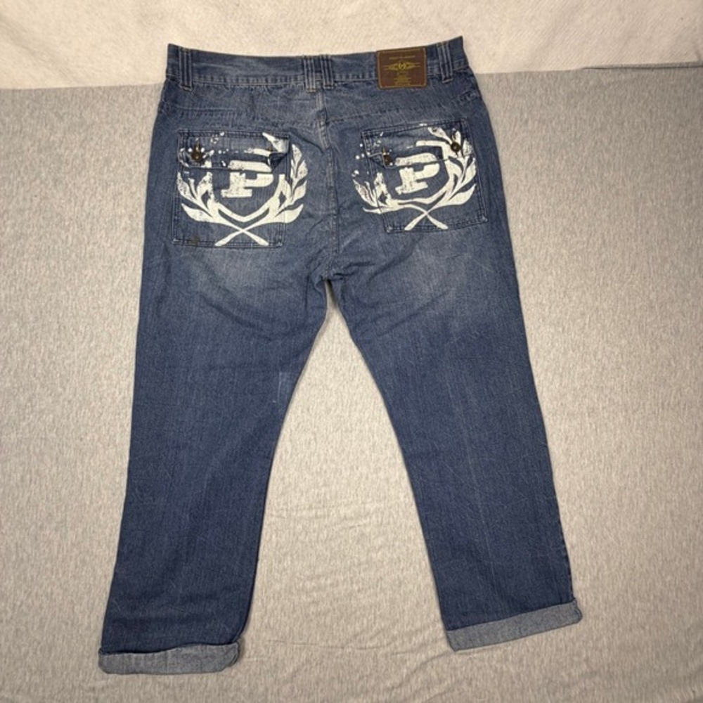 Phat Farm Phat Classics Baggy‎ Jeans Mens 44x32 Blue Medium Wash Y2K Streetwear - Picture 7 of 10